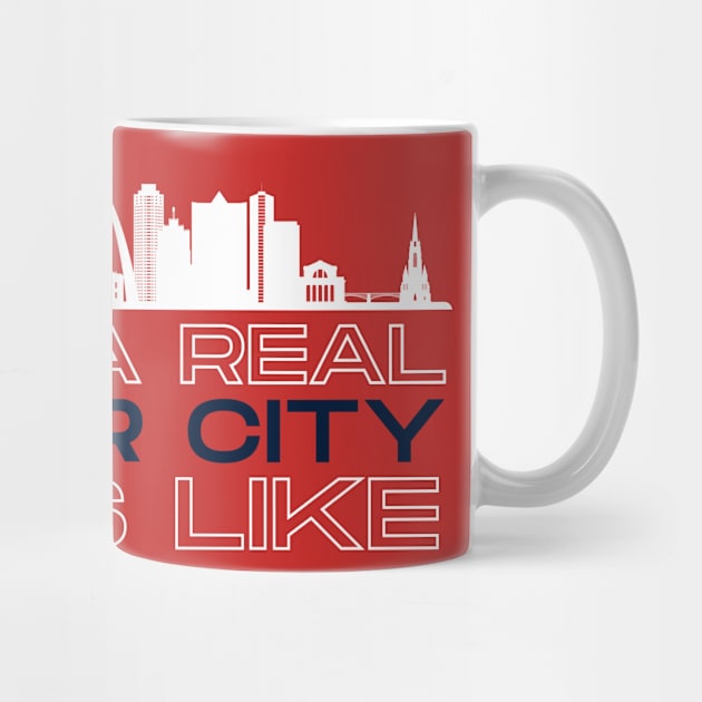 Real Soccer City Red by Arch City Tees